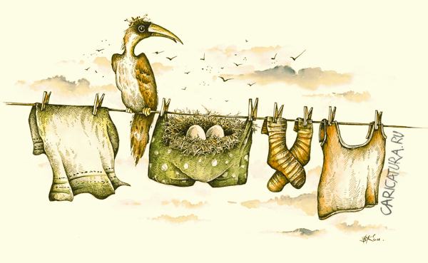 Карикатура "Гнездо", Виктор Кононенко