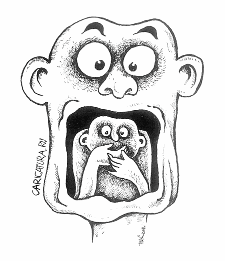 Карикатура "Молчание - золото!", Виктор Кононенко
