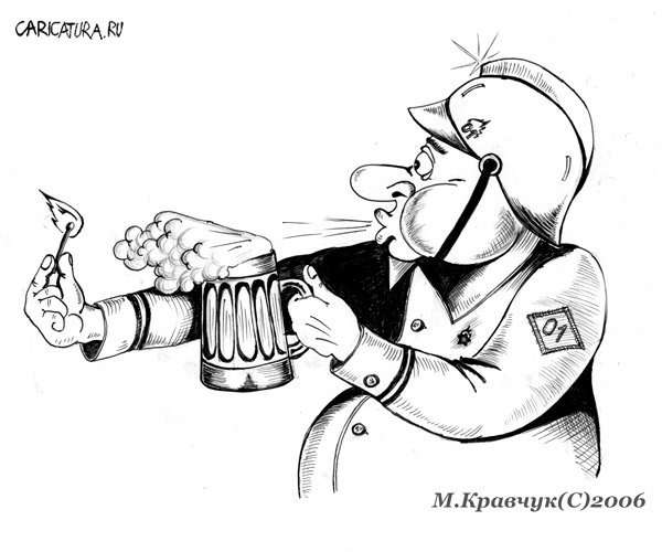 Карикатура "Настоящий пожарник", Максим Кравчук