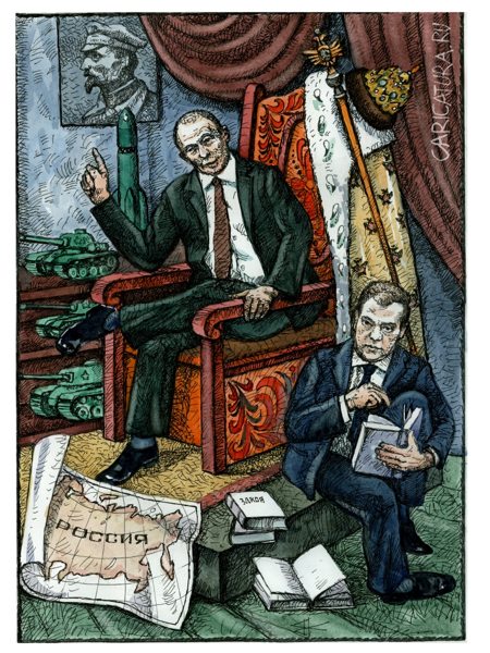 Карикатура "Тандем. Патриот и либерал", Василий Куричев