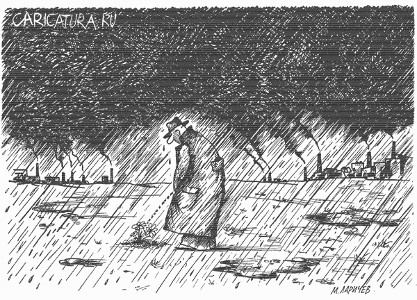 Карикатура "Полив", Михаил Ларичев