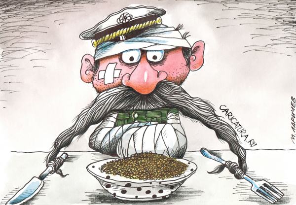 Карикатура "Вилка и ложка", Михаил Ларичев