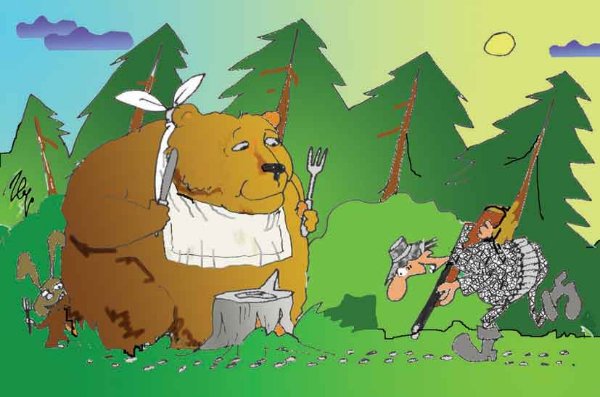 Карикатура "Заячья охота", Сергей Луцюк