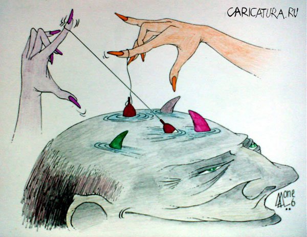 Карикатура "Рыбалка", Андрей Лупин