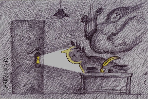 Карикатура "Вдохновение", Михаил Ворожцов