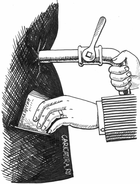 Карикатура "Как вернуть долги за газ", Василий Миронов