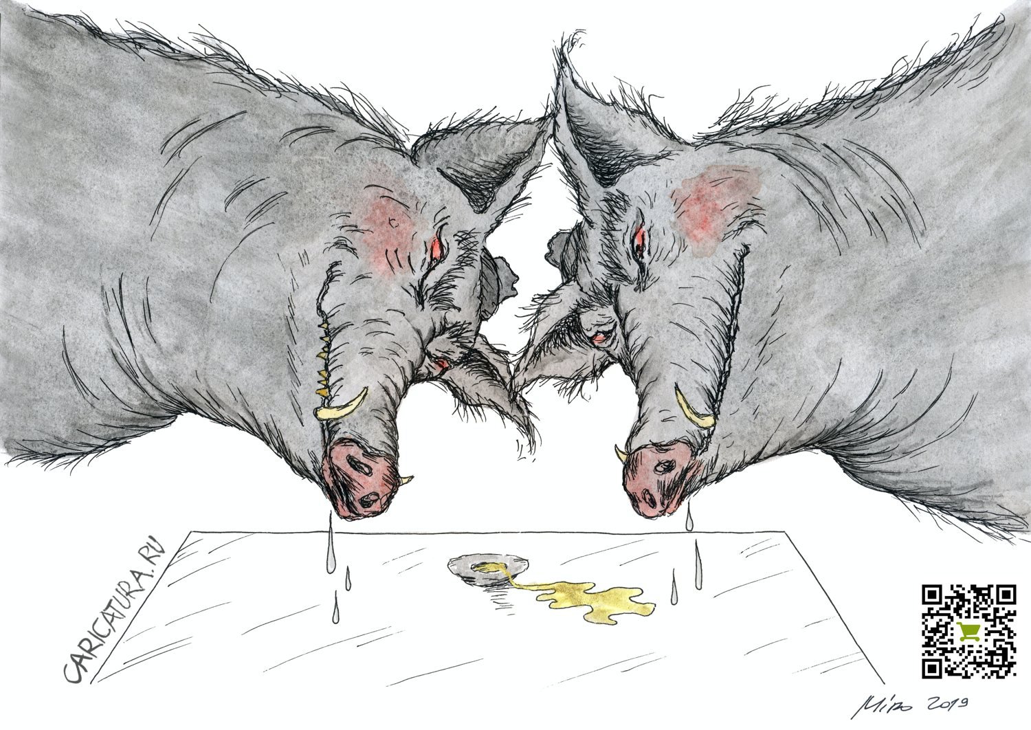 Карикатура "Олигархи "осваивают" бюджет", Игорь Мирошниченко
