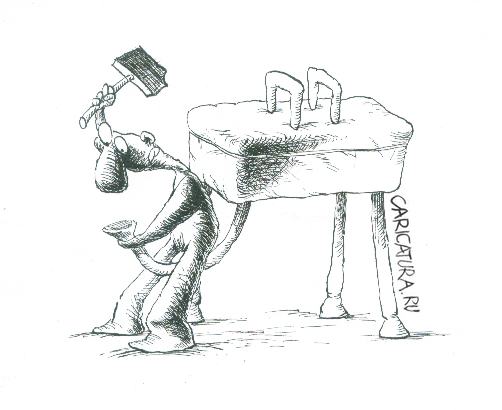 Карикатура "Кузнец", Мирослав Мирчев