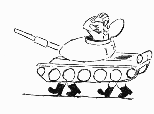 Карикатура "Танк парадный", Игорь Мохов