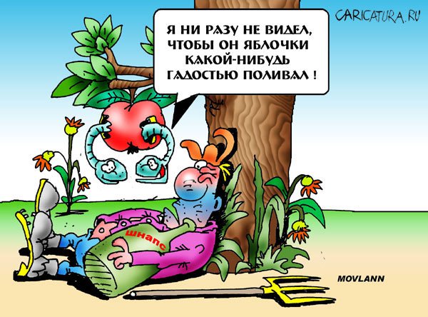 Карикатура "Яблочки", Владимир Морозов