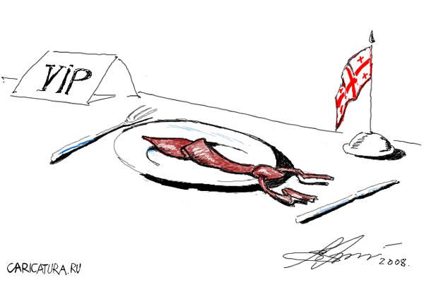 Карикатура "Завтрак демократа", Виталий Ольховик