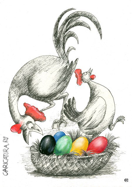 Карикатура "С праздником! (Праздничный сюрприз)", Николай Свириденко