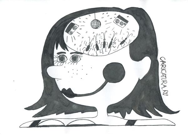 Карикатура "В голове", Александр Петров