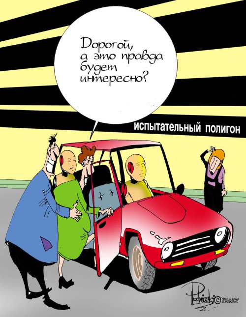 Карикатура "Краш-тест", Виталий Подвицкий