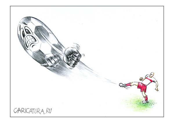 Карикатура "Футболист", Николай Попов