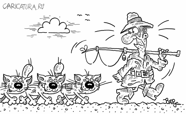 Карикатура "На рыбалку!", Руслан Валитов