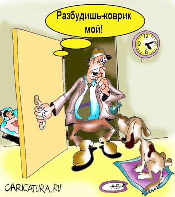 Карикатура "Ночной визит", Андрей Соловьев