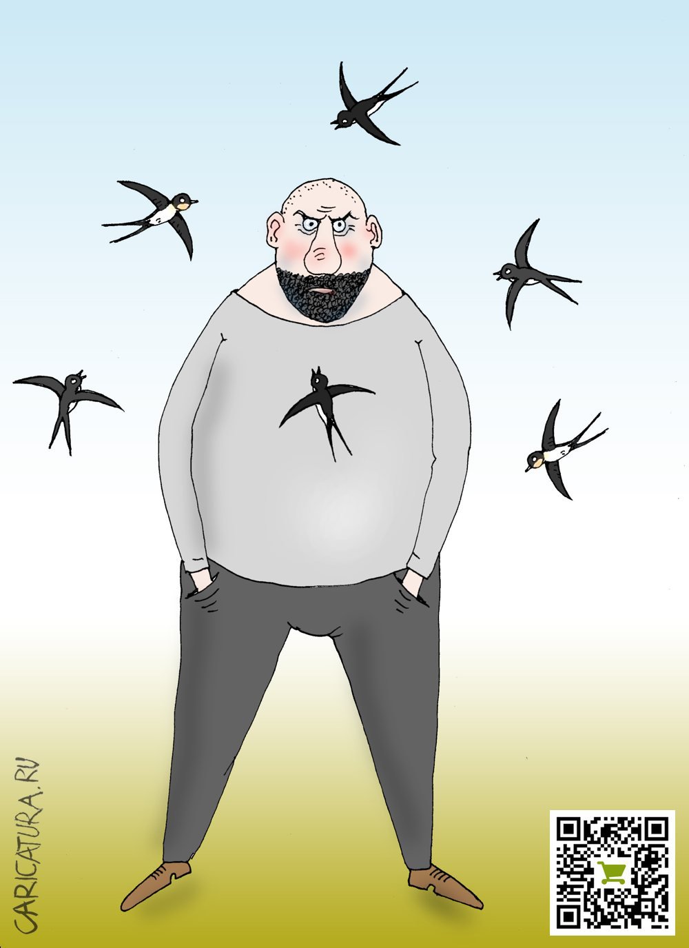 Карикатура "Первые ласточки", Валерий Тарасенко