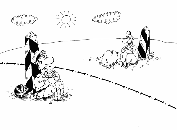 Карикатура "Пограничники", Валерий Тарасенко