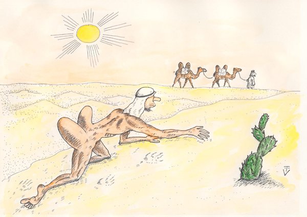 Карикатура "В пустыне", Валерий Тарасенко