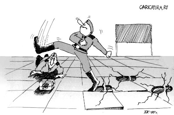 Карикатура "Строевой шаг", Мавлюд Таштанов