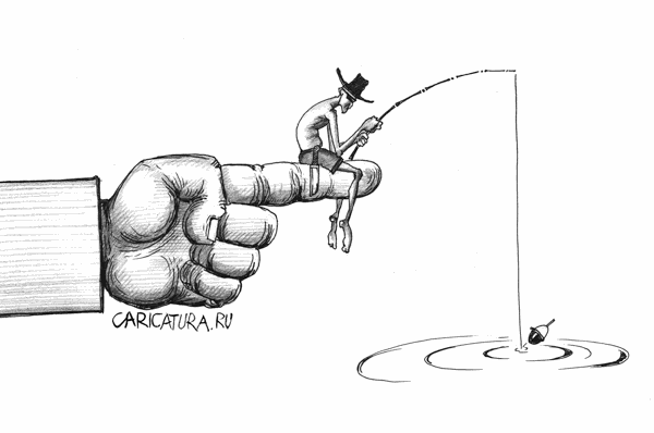 Карикатура "Рыбалка", Нурлан Тазабеков