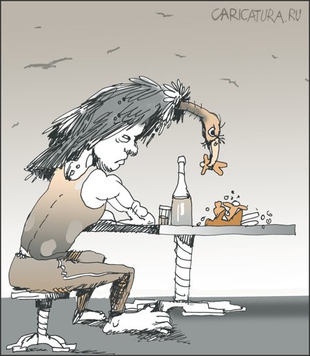 Карикатура "Алкоголь - семья - дети", Александр Уваров