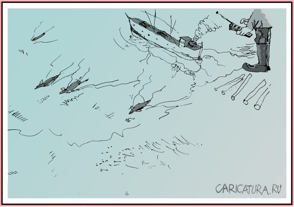 Карикатура "В дальнее плавание", Александр Уваров