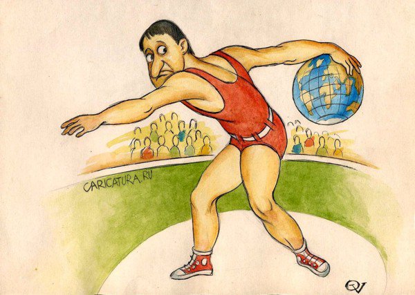 Карикатура "Дискобол", Асимхан Васиханов