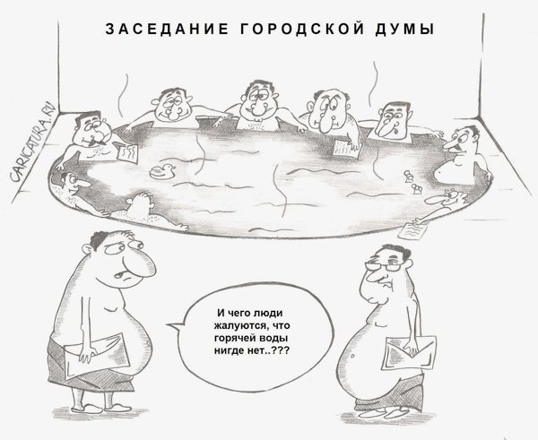 Карикатура "Заседание городской Думы", Роман Васько