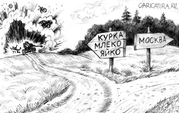 Карикатура "Домашняя заготовка партизан", Владимир Владков