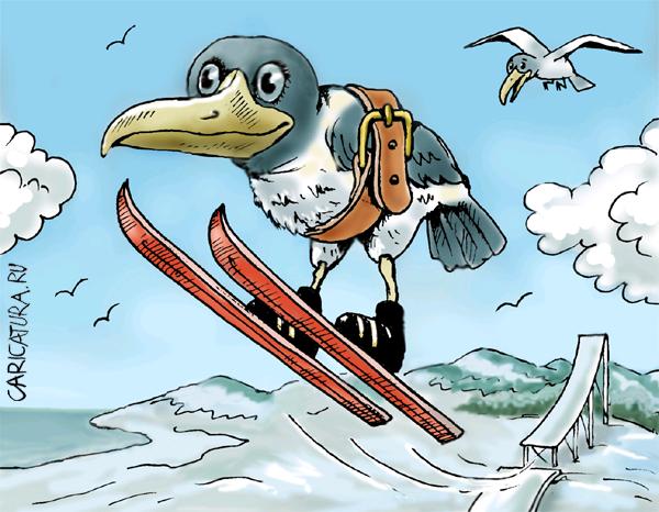 Карикатура "Птичий экстрим", Владимир Владков