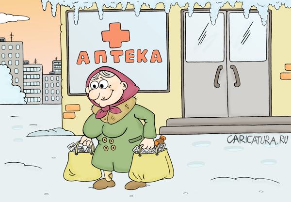 Карикатура "На пенсии", Андрей Жигадло