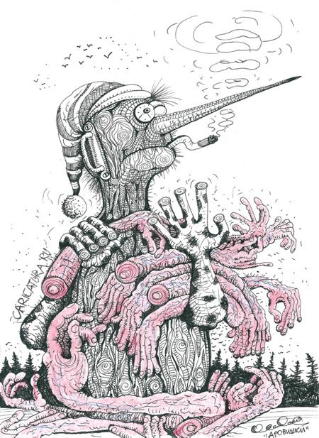 Карикатура "Дровишки", Олег Горбачев