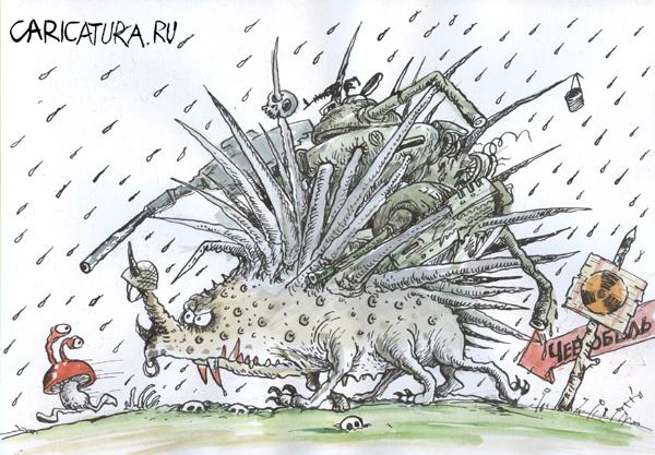 Карикатура "Охота", Бауржан Избасаров