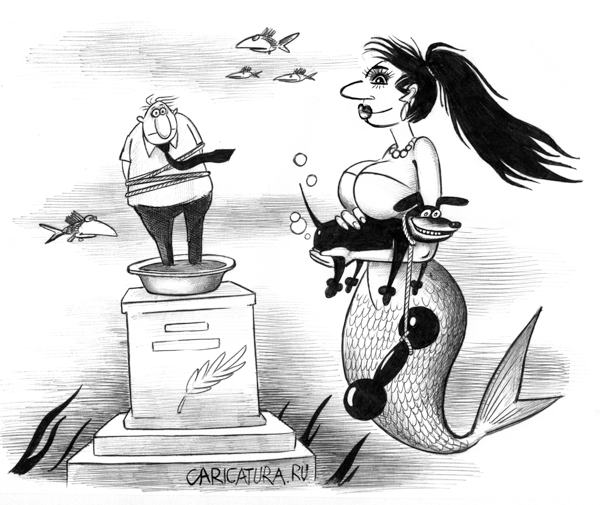 Карикатура "Дама с собачкой", Сергей Корсун