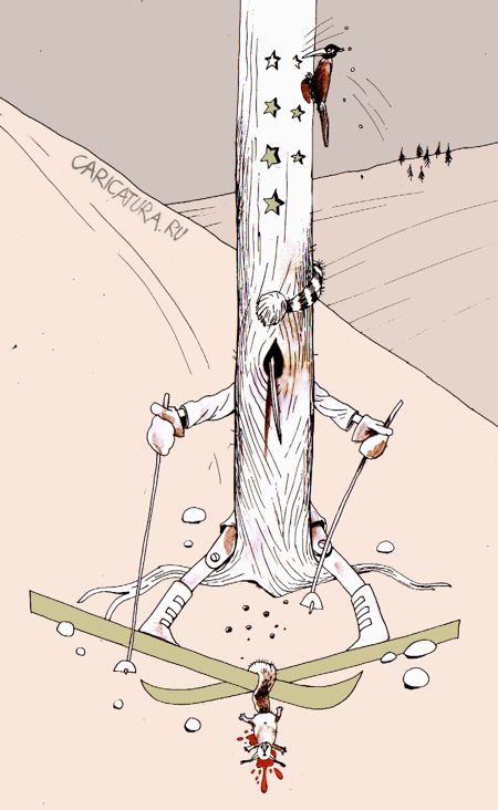 Карикатура "Раз! И белке в глаз!", Александр Попов