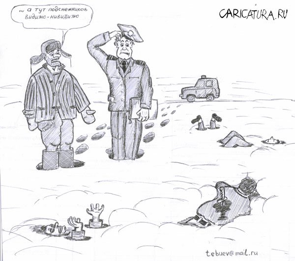 Карикатура "Подснежник", Владимир Тебуев