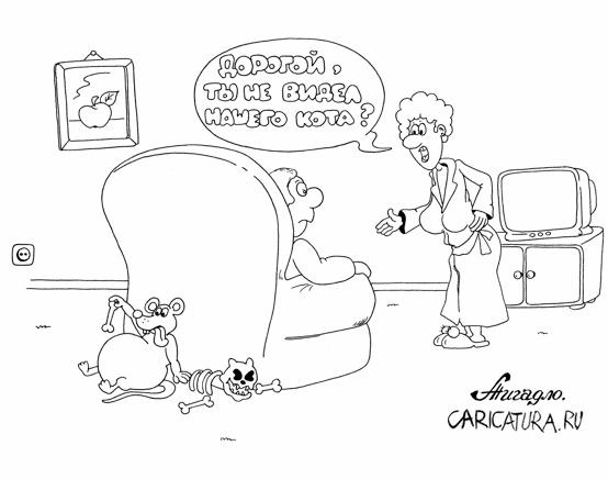 Карикатура "Кот пропал!", Андрей Жигадло
