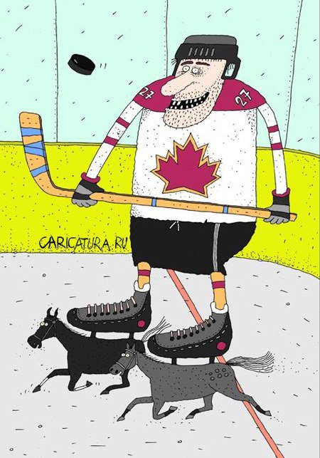 Карикатура "Хоккеист", Сергей Белозёров