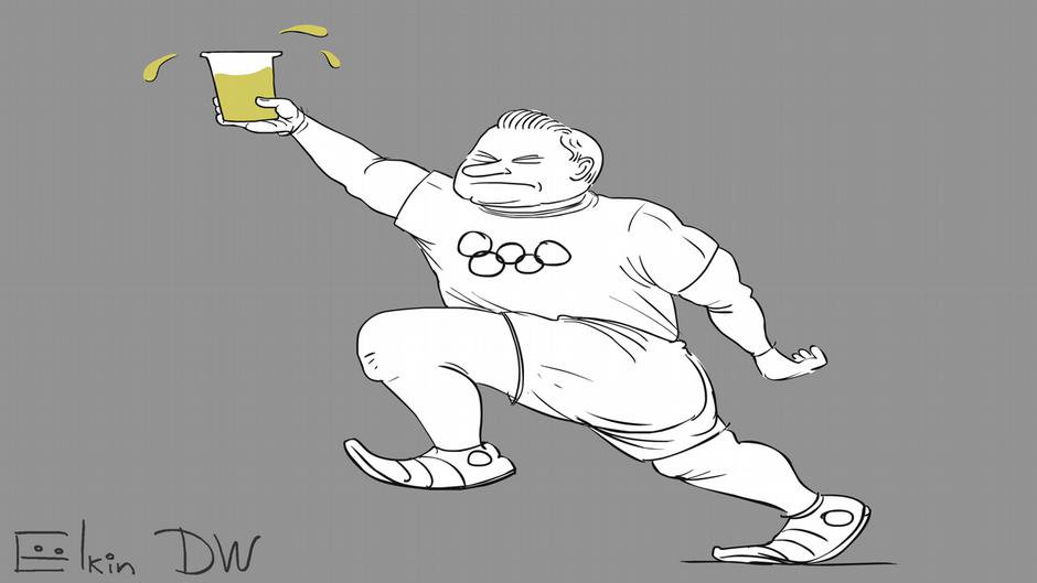Карикатура "Допинговый скандал меняет олимпийскую символику", Сергей Елкин