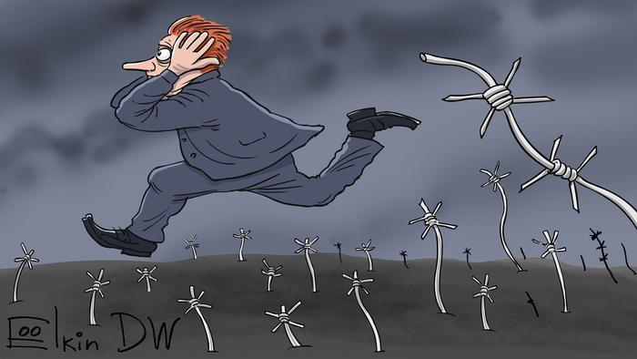 Карикатура "Как живется "несогласным" после поправок", Сергей Елкин