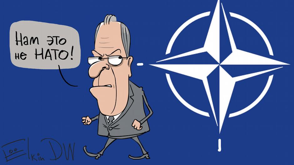 Карикатура "Кому НАТО, а кому - не НАТО", Сергей Елкин