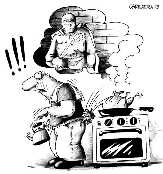 Карикатура "Жареный петух", Сергей Корсун