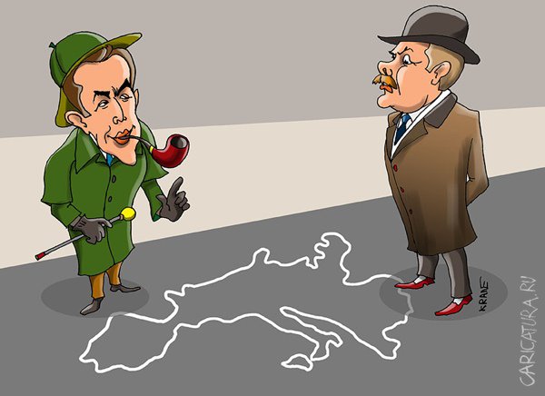 Карикатура "Ай-я-я-яй! Убили евро", Евгений Кран