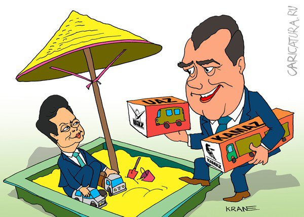 Карикатура "Дмитрий Медведев съездил во Вьетнам", Евгений Кран