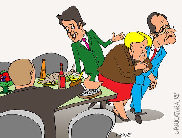 Карикатура "Европа наелась санкций", Евгений Кран