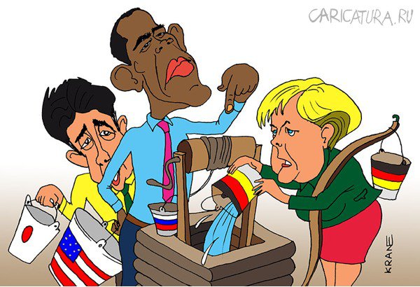 Карикатура "Игра в санкции становится накладной", Евгений Кран