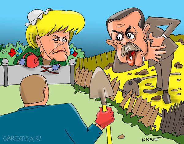 Карикатура "Извините, погорячился...", Евгений Кран