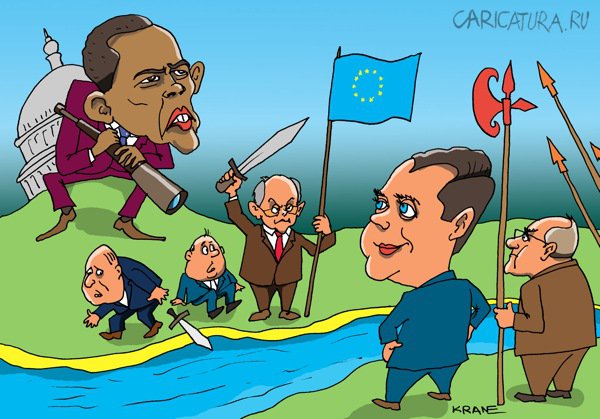 Карикатура "Новые санкции от ЕС - новые рынки для России", Евгений Кран
